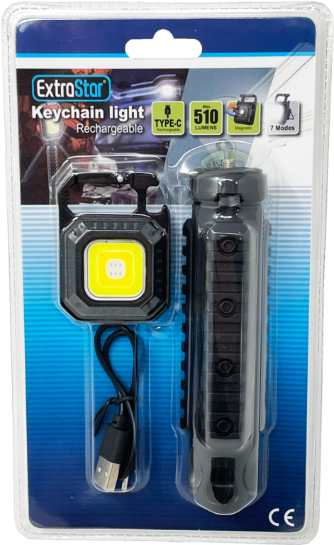 Extrastar LED Rechargeable Keychain With Light