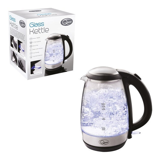 Quest Fast Boil Glass Kettle 3000w