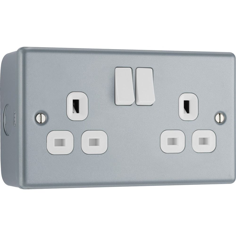 Luceco Metal Clad Double Power Socket