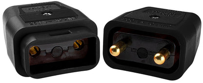 Masterplug 2 x 10 Amp 2 Pin Heavy Duty Rev Connector Black