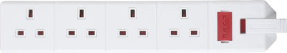 Masterplug 4 Socket 13 Amp Heavy Duty Trailing Socket