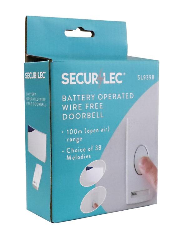 Securlec Battery Operated Wirefree Door Bell & 1 Chime