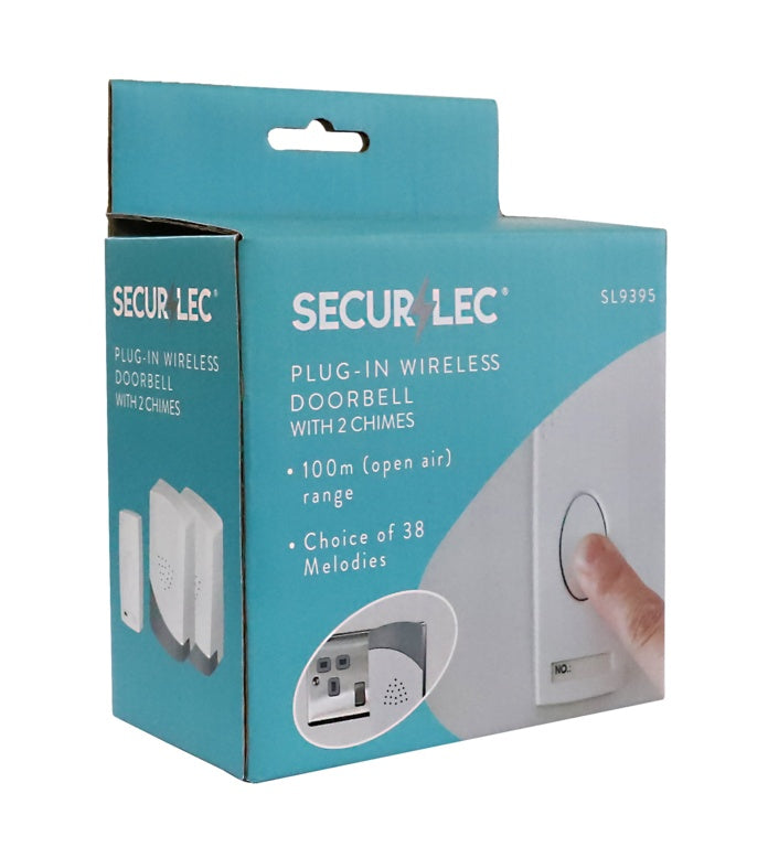 Securlec Plug-In Wireless Doorbell & 2 Chimes