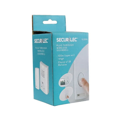 Securlec Plug Through Wireless Doorbell & Chime 100m