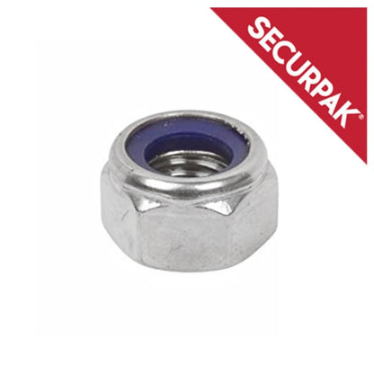 Securpak Nylon Locking Nut ZP M10 Pack 8