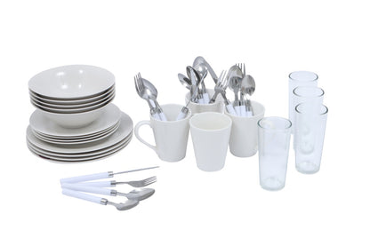 Basiks White Porcelain Dinner Set