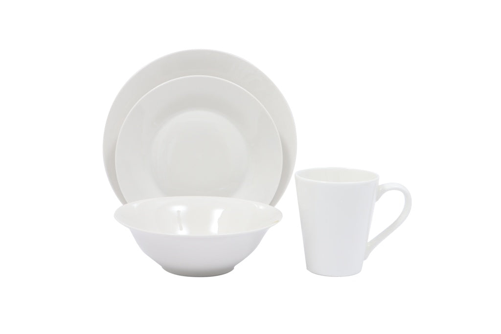 Basiks White Porcelain Dinner Set