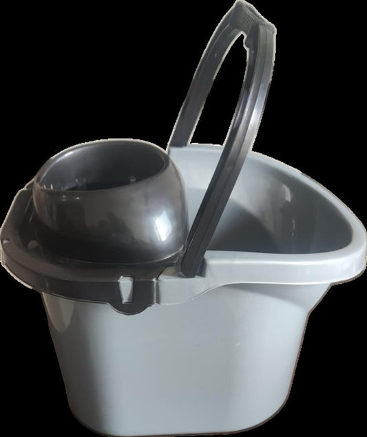 TML Silver Mop Bucket With Black Ringer