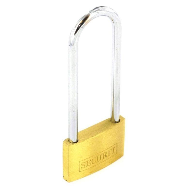 Securit Brass Padlock Long Shackle