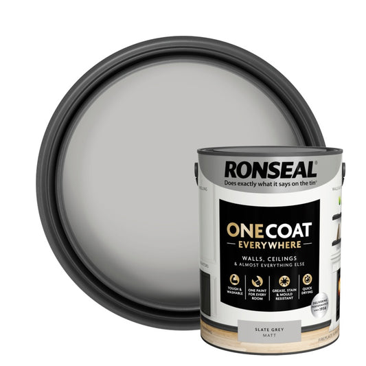 Ronseal One Coat Everywhere Paint Slate Grey Matt