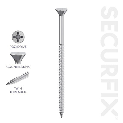 Securfix Twin Thread Screws 7x11/2" 3.9x Box 200