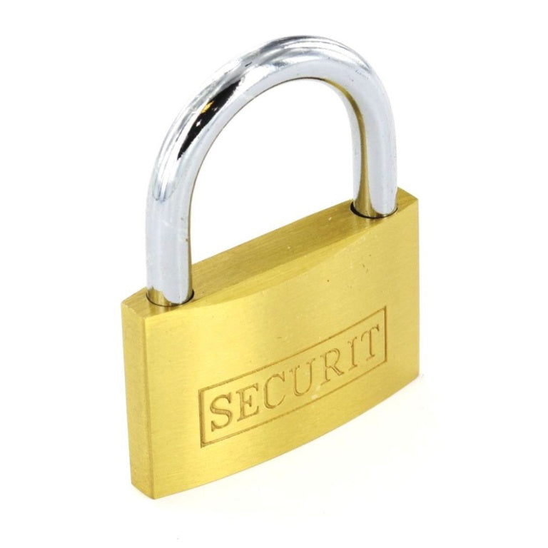 Securit Brass Padlock with 3 Keys