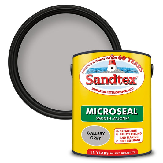 Sandtex Retail Smooth Masonry Paint 5L Gallery Grey