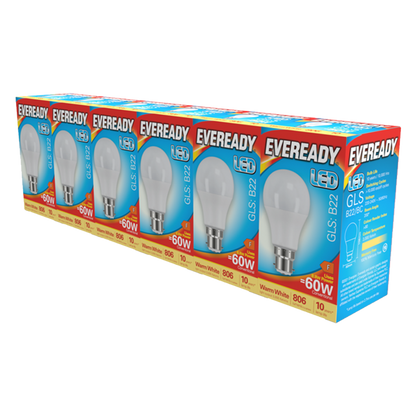 Eveready LED GLS BC B22 Pack 6