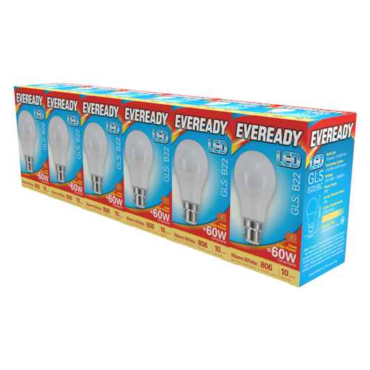 Eveready LED GLS BC B22 Pack 6