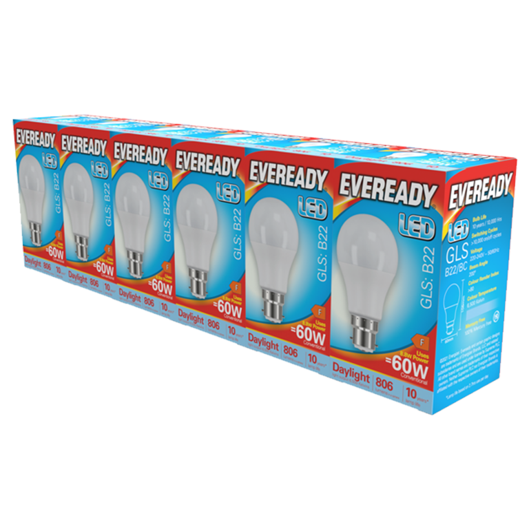 Eveready LED GLS BC B22 Pack 6