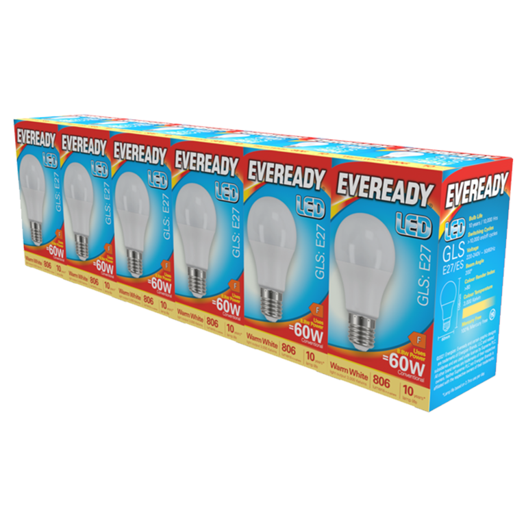 Eveready LED GLS ES E27 Pack 6