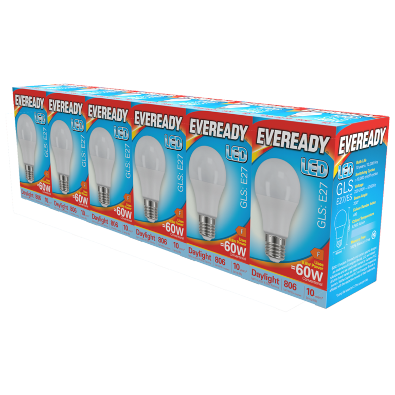 Eveready LED GLS ES E27 Pack 6