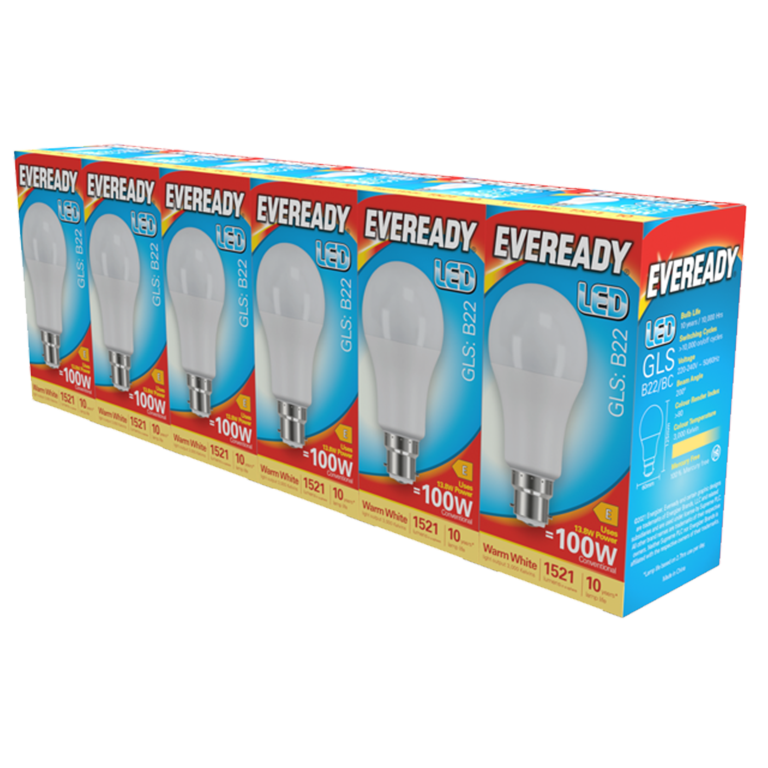 Eveready LED GLS BC B22 Pack 6