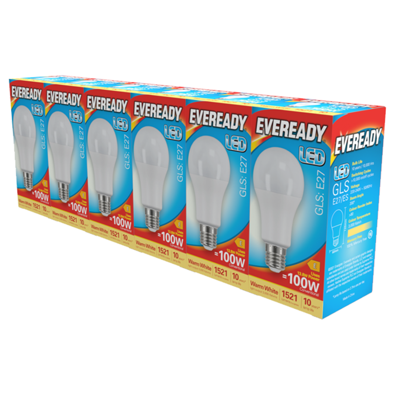 Eveready LED GLS ES E27 Pack 6