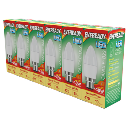 Eveready LED BC Candle B22 Pack 6