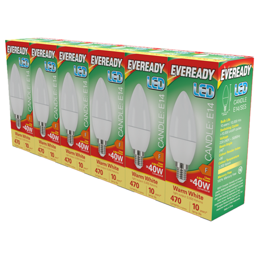 Eveready LED SES Candle E14 Pack 6