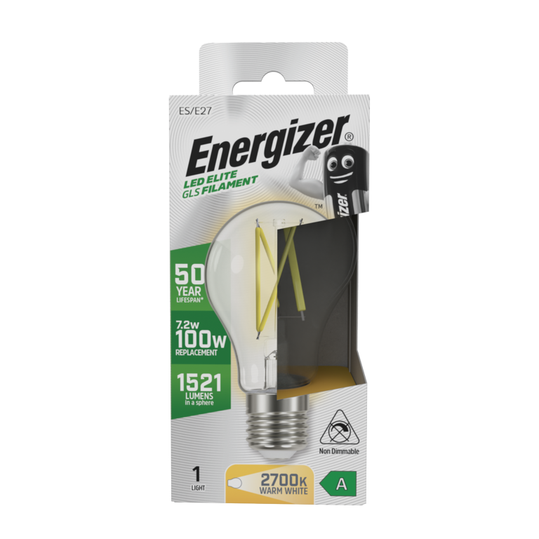Energizer E27 A Rated GLS 2700k 7.2w