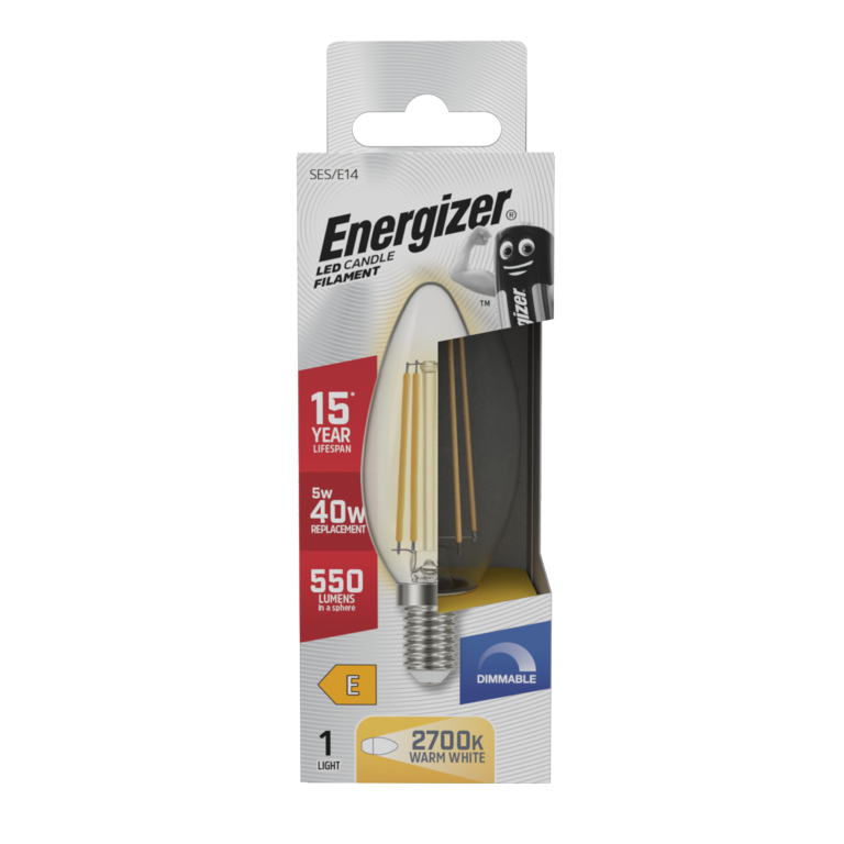 Energizer Filament LED Candle 2700k Dimmable 5w