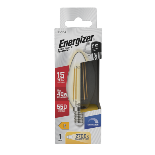 Energizer Filament LED Candle 2700k Dimmable 5w
