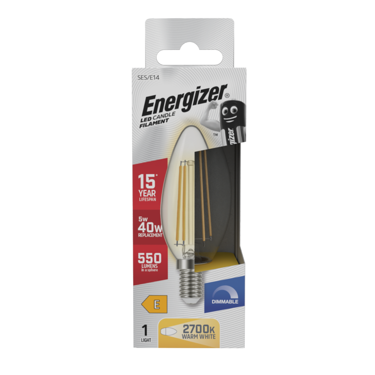 Bougie LED à Filament Energizer 2700k Intensité Variable 5w