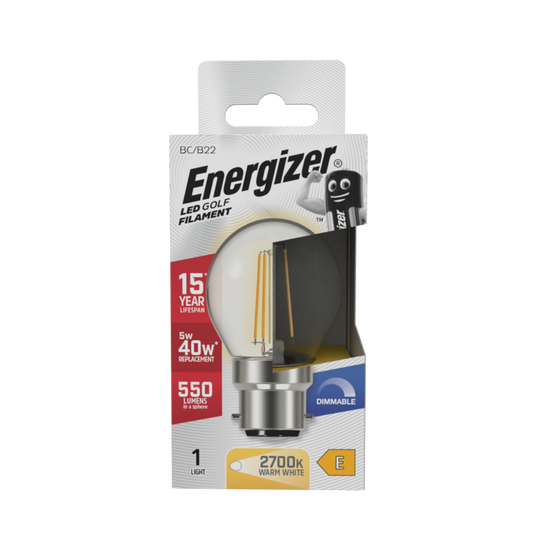 Energizer Filament LED Golf B22 Intensité variable 5w