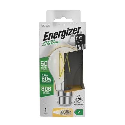 Energizer B22 A Rated GLS 2700k 3.8w