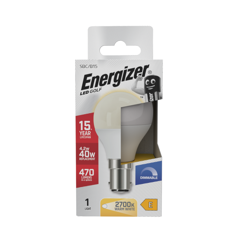 Energizer LED Golf 470lm Opal B15 Dimmable