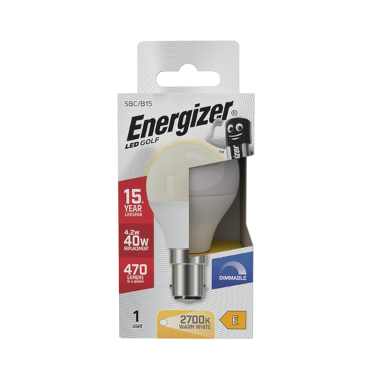 Energizer LED Golf 470lm Opal B15 Dimmable