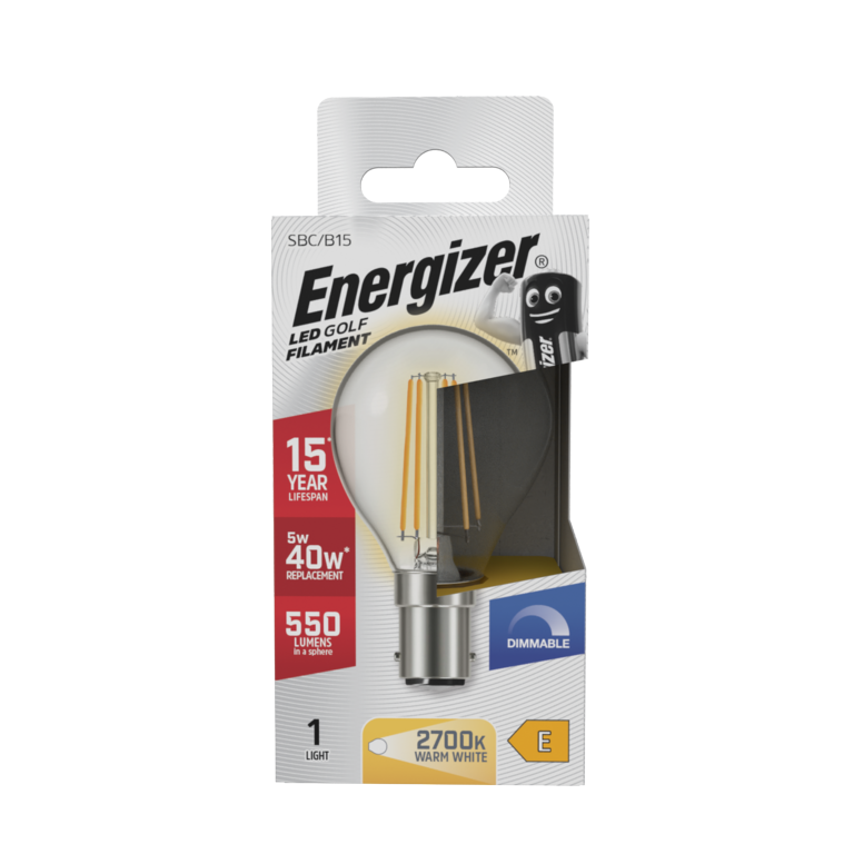 Energizer Filament LED Golf B15 Dimmable 5w