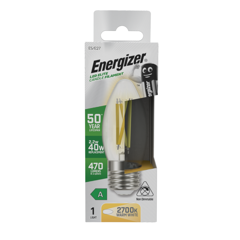 Energizer E27 A Rated Candle 2700k