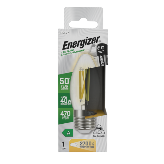 Bougie Energizer E27 A classée 2700k