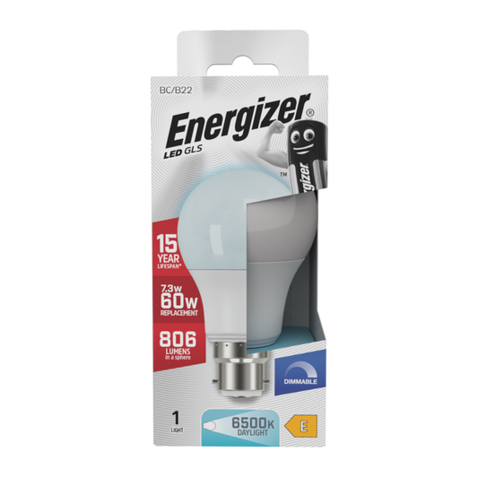 Energizer LED GLS B22 6500k Dimmable 7.3w