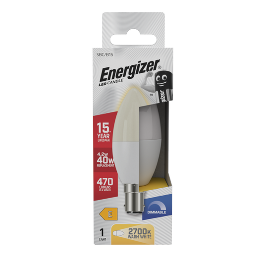 Vela LED Energizer 470lm Ópalo B15 Regulable