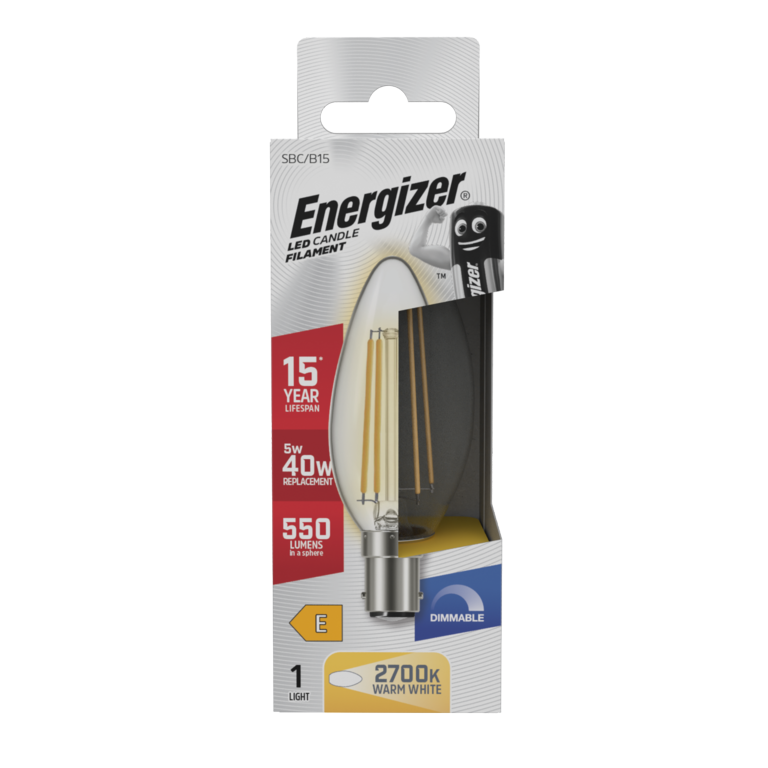 Energizer Filament LED Candle B15 Dimmable 5w