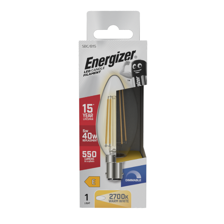 Vela LED Filamento Energizer B15 Regulable 5w