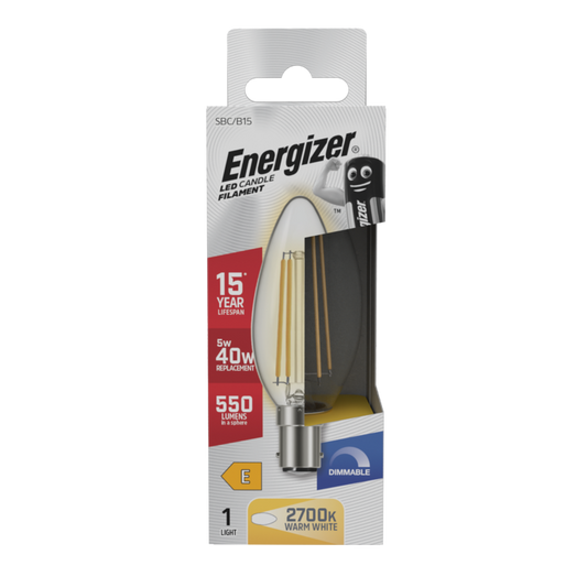 Vela LED Filamento Energizer B15 Regulable 5w