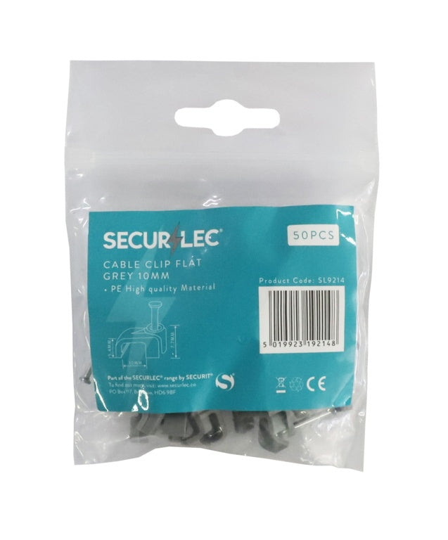 Securlec Cable Clip Flat Grey