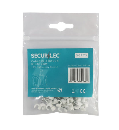Securlec Cable Clip Round White