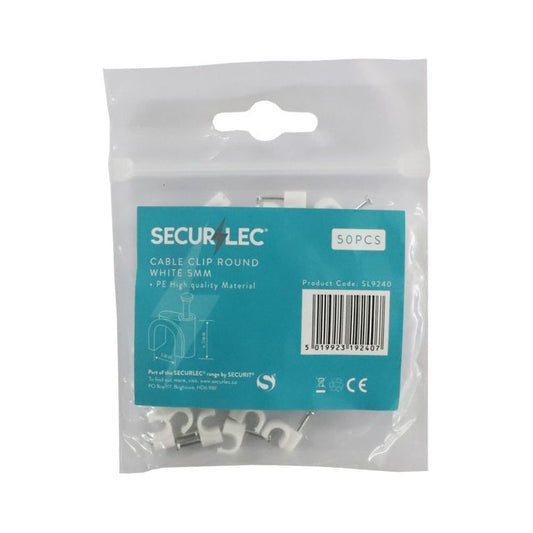 Securlec Cable Clip Round White