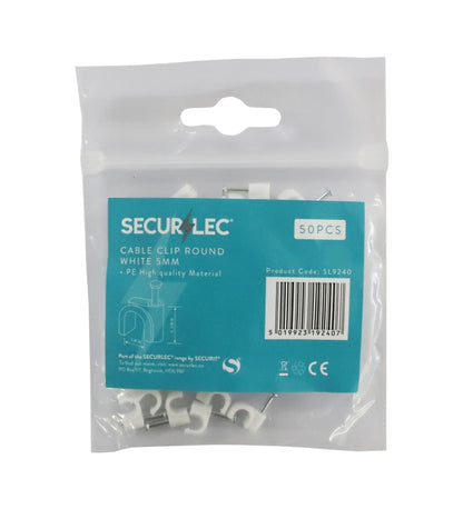 Securlec Cable Clip Round White