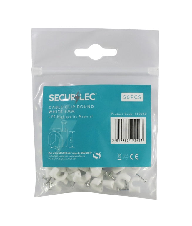 Securlec Cable Clip Round White