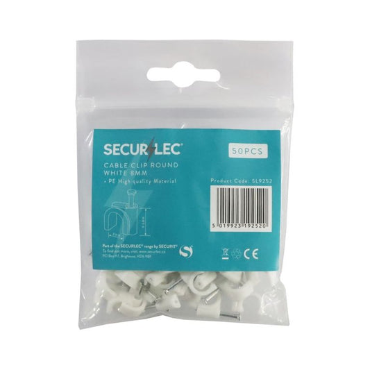 Securlec Cable Clip Round White