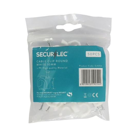 Securlec Cable Clip Round White