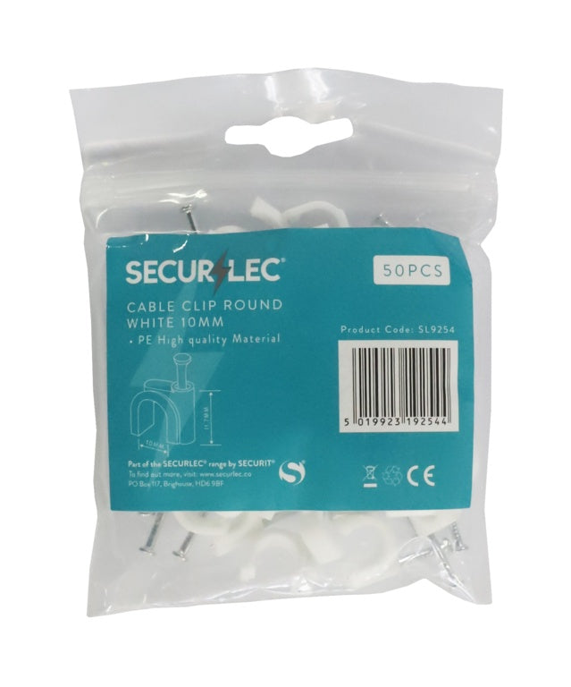 Securlec Cable Clip Round White